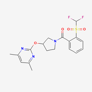 (2-((Difluoromethyl)sulfonyl)phenyl)(3-((4,6-dimethylpyrimidin-2-yl)oxy)pyrrolidin-1-yl)methanone