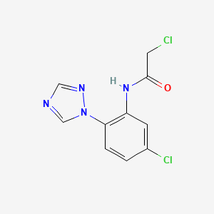 molecular formula C10H8Cl2N4O B2510045 2-chloro-N-[5-chloro-2-(1H-1,2,4-triazol-1-yl)phenyl]acetamide CAS No. 792953-83-4