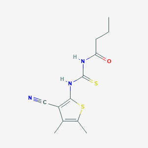 molecular formula C12H15N3OS2 B251006 N-butyryl-N'-(3-cyano-4,5-dimethyl-2-thienyl)thiourea 