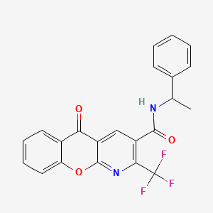 5-oxo-N-(1-phenylethyl)-2-(trifluoromethyl)-5H-chromeno[2,3-b]pyridine-3-carboxamide