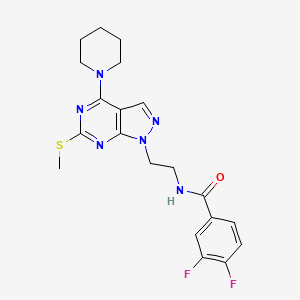3,4-difluoro-N-(2-(6-(methylthio)-4-(piperidin-1-yl)-1H-pyrazolo[3,4-d]pyrimidin-1-yl)ethyl)benzamide