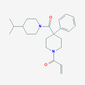 1-[4-Phenyl-4-(4-propan-2-ylpiperidine-1-carbonyl)piperidin-1-yl]prop-2-en-1-one