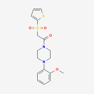 molecular formula C17H20N2O4S2 B2510076 1-(2-Methoxyphenyl)-4-[(2-thienylsulfonyl)acetyl]piperazine CAS No. 1021046-47-8