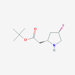 molecular formula C10H18FNO2 B2510077 Tert-butyl 2-[(2R,4S)-4-fluoropyrrolidin-2-yl]acetate CAS No. 2287249-43-6