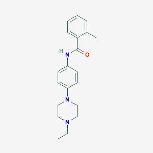 molecular formula C20H25N3O B251008 N-[4-(4-ethyl-1-piperazinyl)phenyl]-2-methylbenzamide 