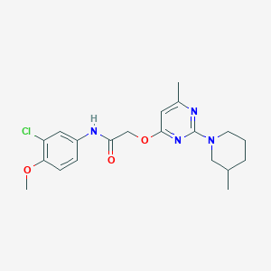 molecular formula C20H25ClN4O3 B2510085 N-(3-chloro-4-methoxyphenyl)-2-{[6-methyl-2-(3-methylpiperidin-1-yl)pyrimidin-4-yl]oxy}acetamide CAS No. 1226443-80-6