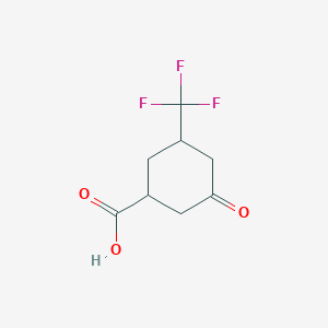molecular formula C8H9F3O3 B2510088 3-Oxo-5-(trifluoromethyl)cyclohexane-1-carboxylic acid CAS No. 1923335-26-5