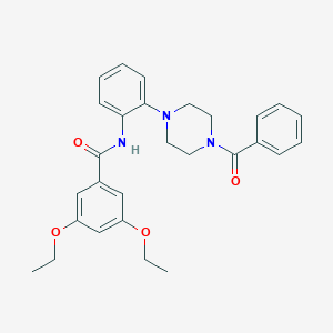 molecular formula C28H31N3O4 B251009 N-[2-(4-benzoyl-1-piperazinyl)phenyl]-3,5-diethoxybenzamide 