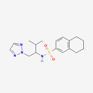 molecular formula C17H24N4O2S B2510093 N-(3-methyl-1-(2H-1,2,3-triazol-2-yl)butan-2-yl)-5,6,7,8-tetrahydronaphthalene-2-sulfonamide CAS No. 2034439-39-7