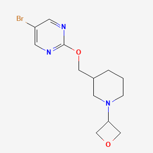 molecular formula C13H18BrN3O2 B2510099 5-Bromo-2-[[1-(oxetan-3-yl)piperidin-3-yl]methoxy]pyrimidine CAS No. 2380172-12-1