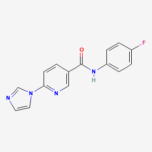 molecular formula C15H11FN4O B2510104 N-(4-fluorophenyl)-6-(1H-imidazol-1-yl)nicotinamide CAS No. 338405-93-9