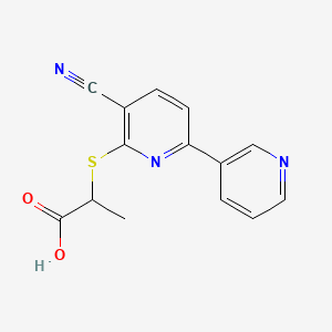 2-(3-Cyano-6-pyridin-3-ylpyridin-2-yl)sulfanylpropanoic acid