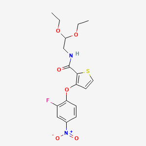 N-(2,2-diethoxyethyl)-3-(2-fluoro-4-nitrophenoxy)thiophene-2-carboxamide