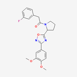 3-(3,4-Dimethoxyphenyl)-5-{1-[(3-fluorophenyl)acetyl]pyrrolidin-2-yl}-1,2,4-oxadiazole