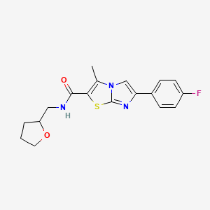 6-(4-fluorophenyl)-3-methyl-N-(oxolan-2-ylmethyl)imidazo[2,1-b][1,3]thiazole-2-carboxamide