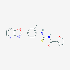 molecular formula C19H14N4O3S B251013 N-{[(2-methyl-4-[1,3]oxazolo[4,5-b]pyridin-2-ylphenyl)amino]carbonothioyl}-2-furamide 