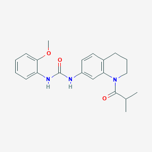 molecular formula C21H25N3O3 B2510131 1-(1-异丁酰基-1,2,3,4-四氢喹啉-7-基)-3-(2-甲氧基苯基)脲 CAS No. 1203369-23-6