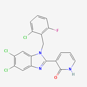 3-[5,6-dichloro-1-(2-chloro-6-fluorobenzyl)-1H-1,3-benzimidazol-2-yl]-2(1H)-pyridinone