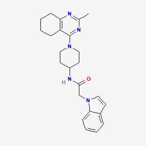 2-(1H-indol-1-yl)-N-(1-(2-methyl-5,6,7,8-tetrahydroquinazolin-4-yl)piperidin-4-yl)acetamide