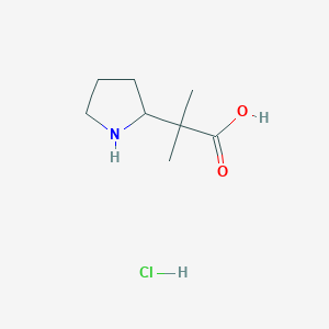 molecular formula C8H16ClNO2 B2510139 2-甲基-2-吡咯烷-2-基丙酸；盐酸盐 CAS No. 2260932-76-9