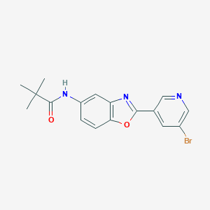 N-[2-(5-bromopyridin-3-yl)-1,3-benzoxazol-5-yl]-2,2-dimethylpropanamide