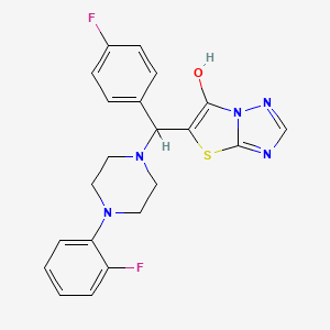 molecular formula C21H19F2N5OS B2510151 5-((4-Fluorophenyl)(4-(2-fluorophenyl)piperazin-1-yl)methyl)thiazolo[3,2-b][1,2,4]triazol-6-ol CAS No. 868220-27-3
