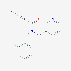 molecular formula C18H18N2O B2510155 N-[(2-Methylphenyl)methyl]-N-(pyridin-3-ylmethyl)but-2-ynamide CAS No. 2411305-25-2