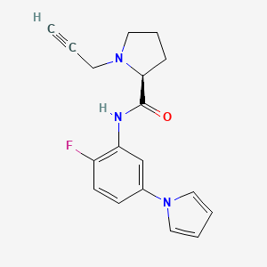 molecular formula C18H18FN3O B2510158 (2S)-N-[2-fluoro-5-(1H-pyrrol-1-yl)phenyl]-1-(prop-2-yn-1-yl)pyrrolidine-2-carboxamide CAS No. 1376059-83-4