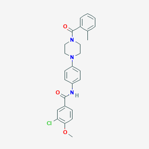 molecular formula C26H26ClN3O3 B251016 3-chloro-4-methoxy-N-{4-[4-(2-methylbenzoyl)-1-piperazinyl]phenyl}benzamide 