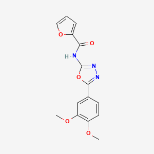 molecular formula C15H13N3O5 B2510169 N-(5-(3,4-dimethoxyphenyl)-1,3,4-oxadiazol-2-yl)furan-2-carboxamide CAS No. 941914-80-3