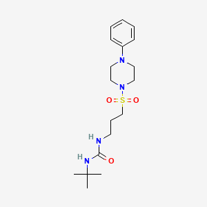 molecular formula C18H30N4O3S B2510174 1-(Tert-butyl)-3-(3-((4-phenylpiperazin-1-yl)sulfonyl)propyl)urea CAS No. 1203146-04-6