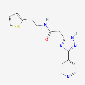 2-(3-(pyridin-4-yl)-1H-1,2,4-triazol-5-yl)-N-(2-(thiophen-2-yl)ethyl)acetamide