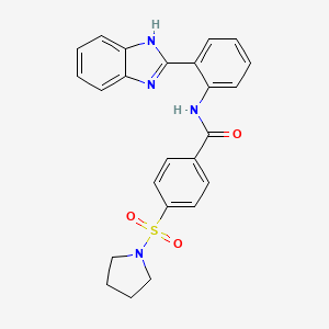 molecular formula C24H22N4O3S B2510189 N-[2-(1H-1,3-benzodiazol-2-yl)phenyl]-4-(pyrrolidine-1-sulfonyl)benzamide CAS No. 313528-77-7