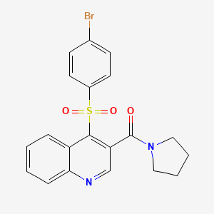 {4-[(4-Bromophenyl)sulfonyl]-3-quinolyl}(1-pyrrolidinyl)methanone