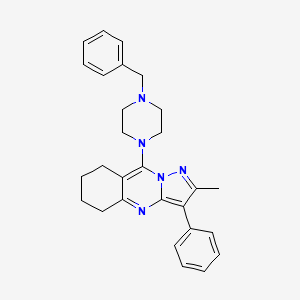 9-(4-Benzylpiperazin-1-yl)-2-methyl-3-phenyl-5,6,7,8-tetrahydropyrazolo[5,1-b]quinazoline