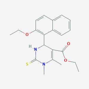 Ethyl 4-(2-ethoxynaphthalen-1-yl)-1,6-dimethyl-2-thioxo-1,2,3,4-tetrahydropyrimidine-5-carboxylate