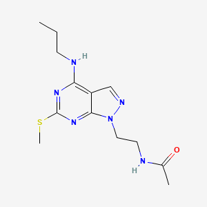 molecular formula C13H20N6OS B2510198 N-(2-(6-(甲硫基)-4-(丙基氨基)-1H-吡唑并[3,4-d]嘧啶-1-基)乙基)乙酰胺 CAS No. 946282-08-2