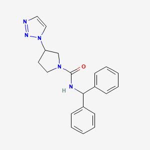 molecular formula C20H21N5O B2510207 N-benzhydryl-3-(1H-1,2,3-triazol-1-yl)pyrrolidine-1-carboxamide CAS No. 2034305-10-5