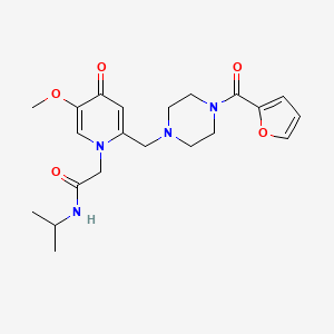 molecular formula C21H28N4O5 B2510214 2-(2-((4-(furan-2-carbonyl)piperazin-1-yl)methyl)-5-methoxy-4-oxopyridin-1(4H)-yl)-N-isopropylacetamide CAS No. 921495-98-9