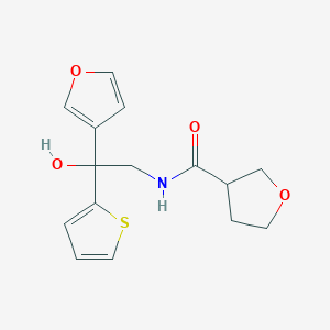 molecular formula C15H17NO4S B2510216 N-(2-(furan-3-yl)-2-hydroxy-2-(thiophen-2-yl)ethyl)tetrahydrofuran-3-carboxamide CAS No. 2034634-58-5