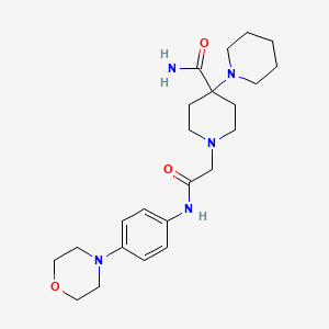 molecular formula C23H35N5O3 B2510220 1-[2-(4-Morpholinoanilino)2-oxoethyl]-4-piperidino-4-piperidinecarboxamide CAS No. 439111-76-9