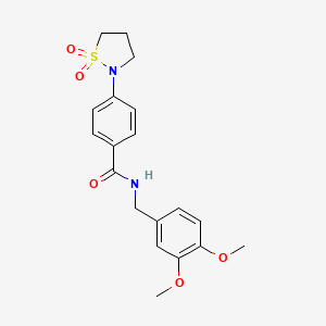 molecular formula C19H22N2O5S B2510224 N-(3,4-dimethoxybenzyl)-4-(1,1-dioxidoisothiazolidin-2-yl)benzamide CAS No. 899724-39-1