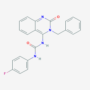 molecular formula C22H17FN4O2 B2510226 (E)-1-(3-benzyl-2-oxo-2,3-dihydroquinazolin-4(1H)-ylidene)-3-(4-fluorophenyl)urea CAS No. 899984-34-0