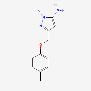 molecular formula C12H15N3O B2510236 2-Methyl-5-[(4-methylphenoxy)methyl]pyrazol-3-amine CAS No. 1226233-21-1