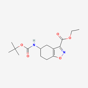 molecular formula C15H22N2O5 B2510241 Ethyl 5-((tert-butoxycarbonyl)amino)-4,5,6,7-tetrahydrobenzo[d]isoxazole-3-carboxylate CAS No. 2177266-76-9