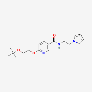 molecular formula C18H25N3O3 B2510253 N-(2-(1H-吡咯-1-基)乙基)-6-(2-(叔丁氧基)乙氧基)烟酰胺 CAS No. 2034391-06-3