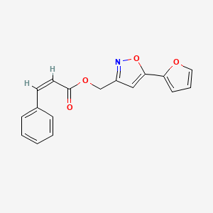 molecular formula C17H13NO4 B2510256 (Z)-(5-(furan-2-yl)isoxazol-3-yl)methyl 3-phenylacrylate CAS No. 1173377-15-5