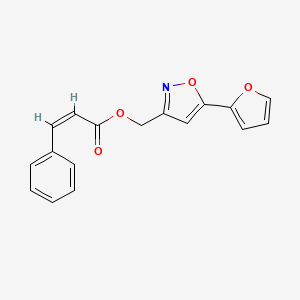 molecular formula C17H13NO4 B2510256 [5-(furan-2-yl)-1,2-oxazol-3-yl]methyl (2Z)-3-phenylprop-2-enoate CAS No. 1173377-15-5