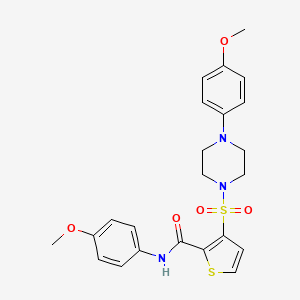 molecular formula C23H25N3O5S2 B2510261 N-(4-methoxyphenyl)-3-{[4-(4-methoxyphenyl)piperazin-1-yl]sulfonyl}thiophene-2-carboxamide CAS No. 1207053-04-0