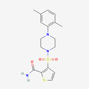 molecular formula C17H21N3O3S2 B2510265 3-{[4-(2,5-二甲基苯基)哌嗪-1-基]磺酰基}噻吩-2-甲酰胺 CAS No. 1357842-49-9